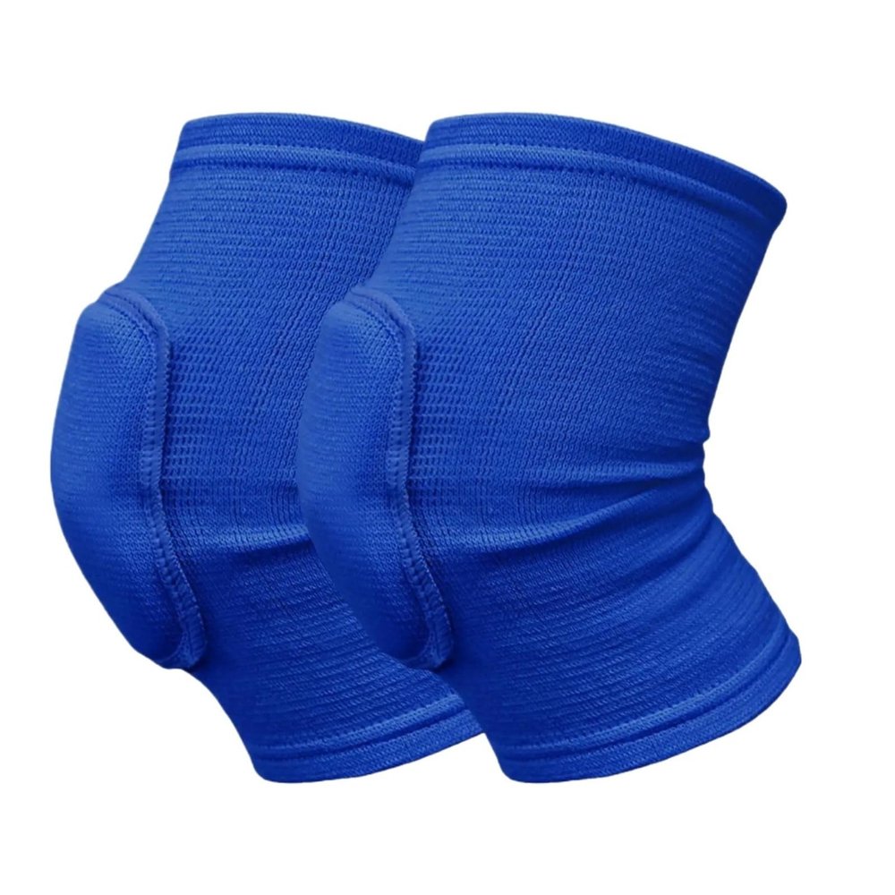 2pcs Sports Compression Knee Pads Elastic Knee Protector Thickened Sponge Knee Brace Support for Dancing Workout Training(Blue,Medium)