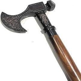Wooden Walking Cane Stick, Brown, Threaded Metal Tip, Natural Wood Grain Finish, Mobility Support