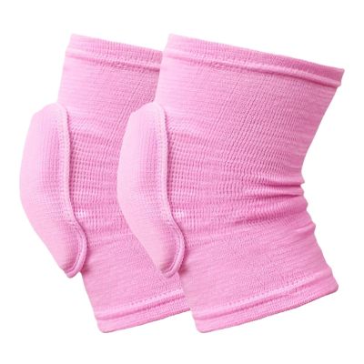 2pcs Sports Compression Knee Pads Elastic Knee Protector Thickened Sponge Knee Brace Support for Dancing Workout Training(Pink,Small)