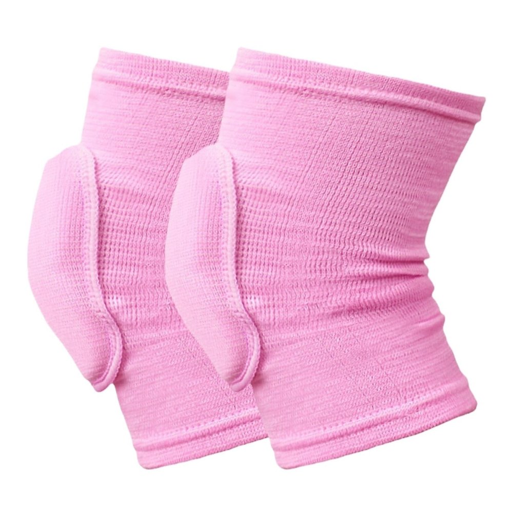 2pcs Sports Compression Knee Pads Elastic Knee Protector Thickened Sponge Knee Brace Support for Dancing Workout Training(Pink,Small)