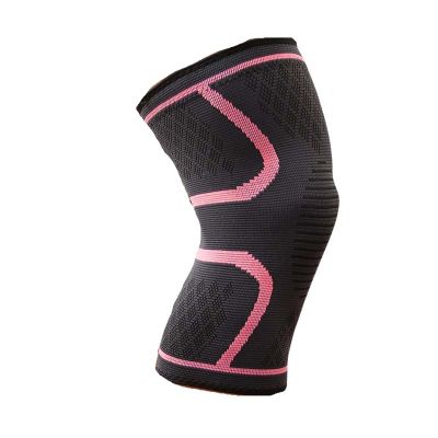 1PCS Fitness Running Cycling Knee Support Braces Elastic Nylon Sport Compression Knee Pad Sleeve for Basketball Volleyball(Pink,Large)