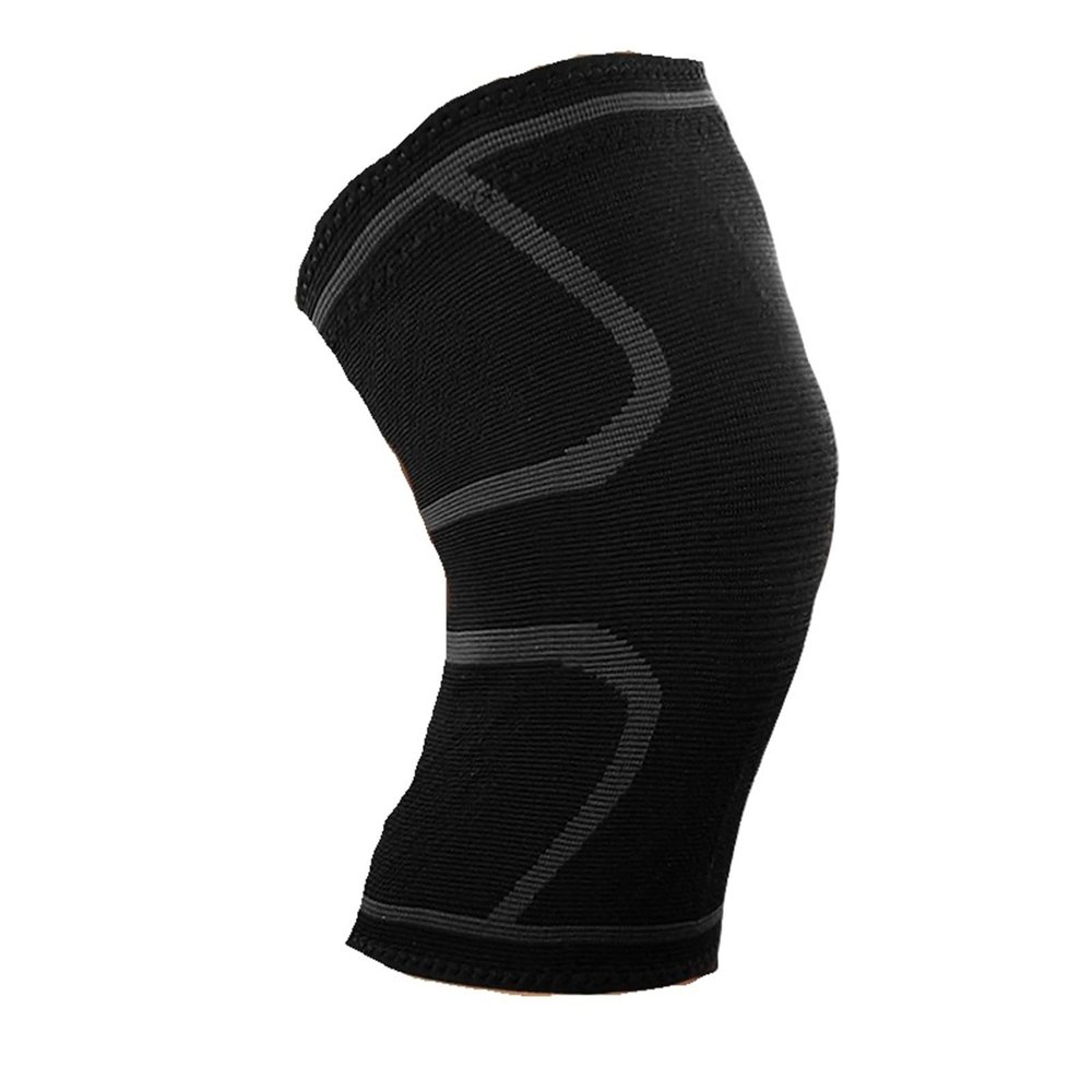 1PCS Fitness Running Cycling Knee Support Braces Elastic Nylon Sport Compression Knee Pad Sleeve for Basketball Volleyball(Black with Grey,Small)