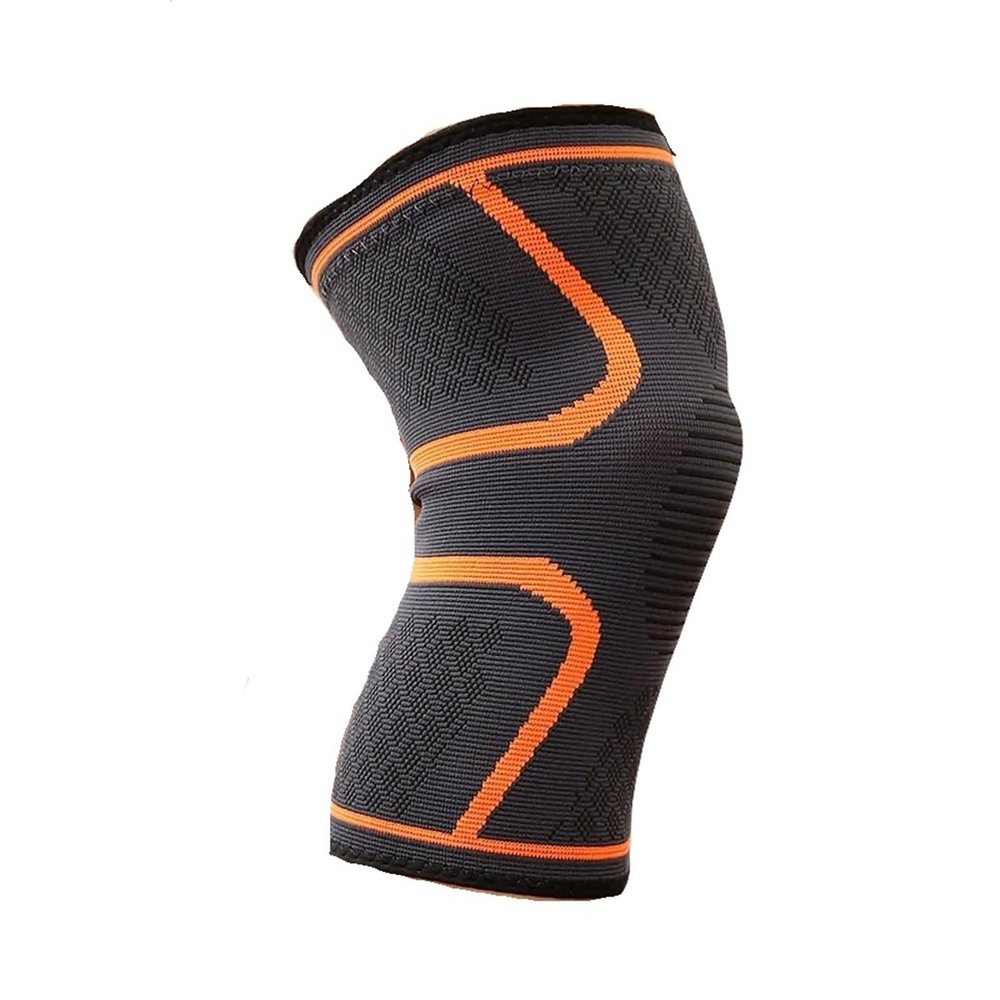 1PCS Fitness Running Cycling Knee Support Braces Elastic Nylon Sport Compression Knee Pad Sleeve for Basketball Volleyball(Orange,Large)