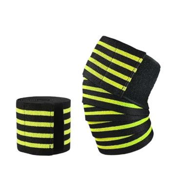 1PC Kneepad Bandage Compression Braces Sports Knees Wraps Straps for Gym Workout Weightlifting Fitness Squats Training(Yellow)