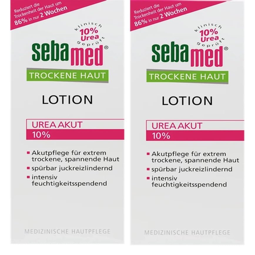Seba-'med Extreme Dry Skin Repair Advance Therapy Lotion with 10% Urea Perfect for Eczema Psoriasis Lotion Rough Dry Skin Moisturizer 6.8 Fluid Ounces. Pack of 2 (Authentic, Made in Germany)