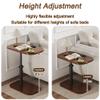 GSKDZG Bed Table Adjustable Height 20"-33" Overbed Table Wood Laptop Desk for Bed Sofa Standing Desk Potrable Bedside Tables(Wood Color) view 3