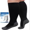 AMITOFO Plus Size Compression Socks 20-30mmHg Wide Calf with Seamless Toe, Graduated Support Stockings for Women Men, for Nurses Pregnancy Edema Flying Travel Circulation Relief view 1