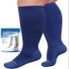 AMITOFO Plus Size Compression Socks 20-30mmHg Wide Calf with Seamless Toe, Graduated Support Stockings for Women Men, for Nurses Pregnancy Edema Flying Travel Circulation Relief view 1