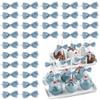 LiBongTa Mini Dusty Blue Satin Ribbon Bows 2 inch Premade Twist Tie Bows 50 PCS Small Blue Bow for Gift Wrapping Cake Candy Treat Bags Party Favors Crafts Birthday Wedding Decorations view 1