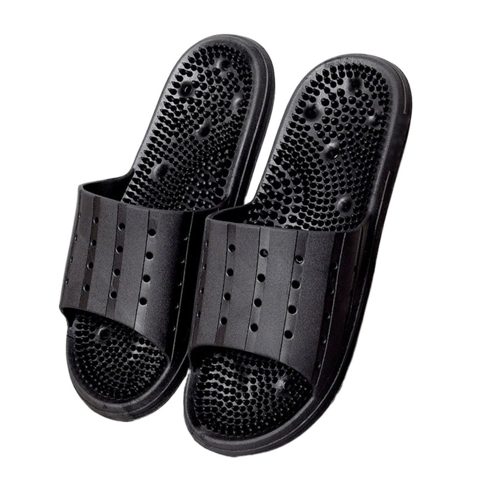WAGJIA Health Foot Massage, Acupressure Slippers Promoting Blood Circulation Pain Relief Plantar Fasciitis Acupuncture Slippers, Reflexology Sandals(Black,5.5-6)