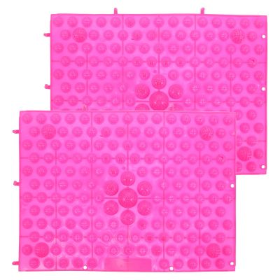 GALPADA 2pcs Foot Massager Mat Foot Reflexology Pad Relaxation Massage Feet Pressure Point Pad Anti Slip Board Acupoint Mat Particle Portable Tool for Outdoor Game (Pink)