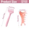 2 Pcs Gua Sha Facial Tools,Guasha Tool For Face,Scalp Massage Tool 4-In-1 Gua Sha Tools And Scalp Massage Comb With Handle For Face Body Gua Sha Body And Tension Relief Promote Lymphatic Circulation view 2