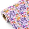 WRAPAHOLIC Mothers Day Wrapping Paper Roll - Mini Roll - 17 inch x 16.5 Feet - Happy Mothers Day and Watercolor Floral Wrapping Paper for Mom, Mothers Day, Mom Birthday, Thank You Gifts view 2