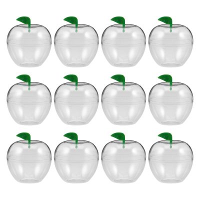 12pcs Clear Container - Shaped Candy Toy Filling Containers Jar - Christmas Party Ornaments Decorations Supplies