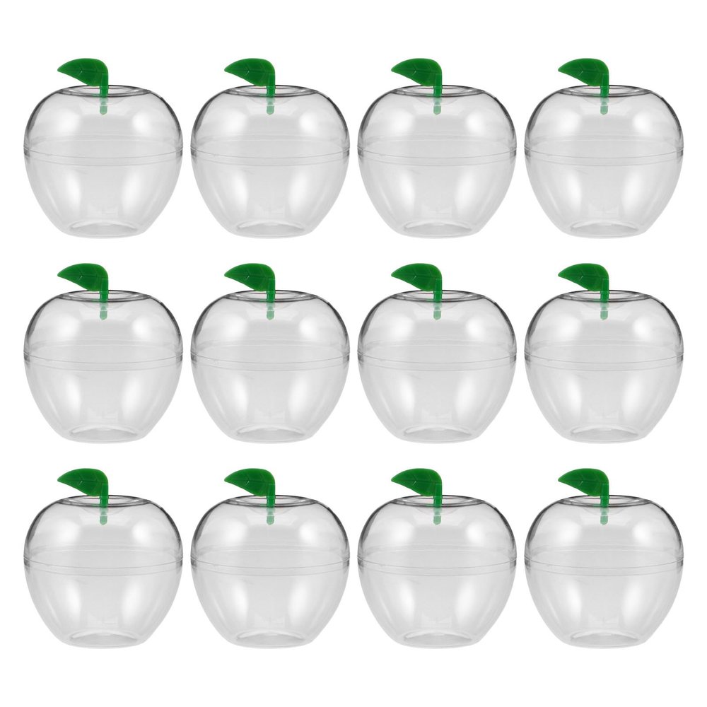 12pcs Clear Container - Shaped Candy Toy Filling Containers Jar - Christmas Party Ornaments Decorations Supplies