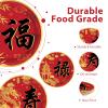 60Pcs Hibachi Party Decorations 9" Chinese Japanese Dessert Cake Paper Plates Disposable Red Gold Japanese Plates for Asian Style Chinese New Years Birthday Weddings Celebration Party Supplies view 3