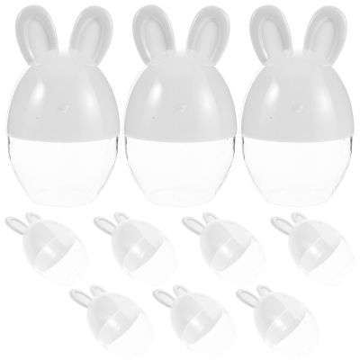 10pcs Bunny Treat Boxes For Wedding - Clear Candy Boxes For Sweets Party Favor Present Case Decorative Small Present Container Sugar Chocolate