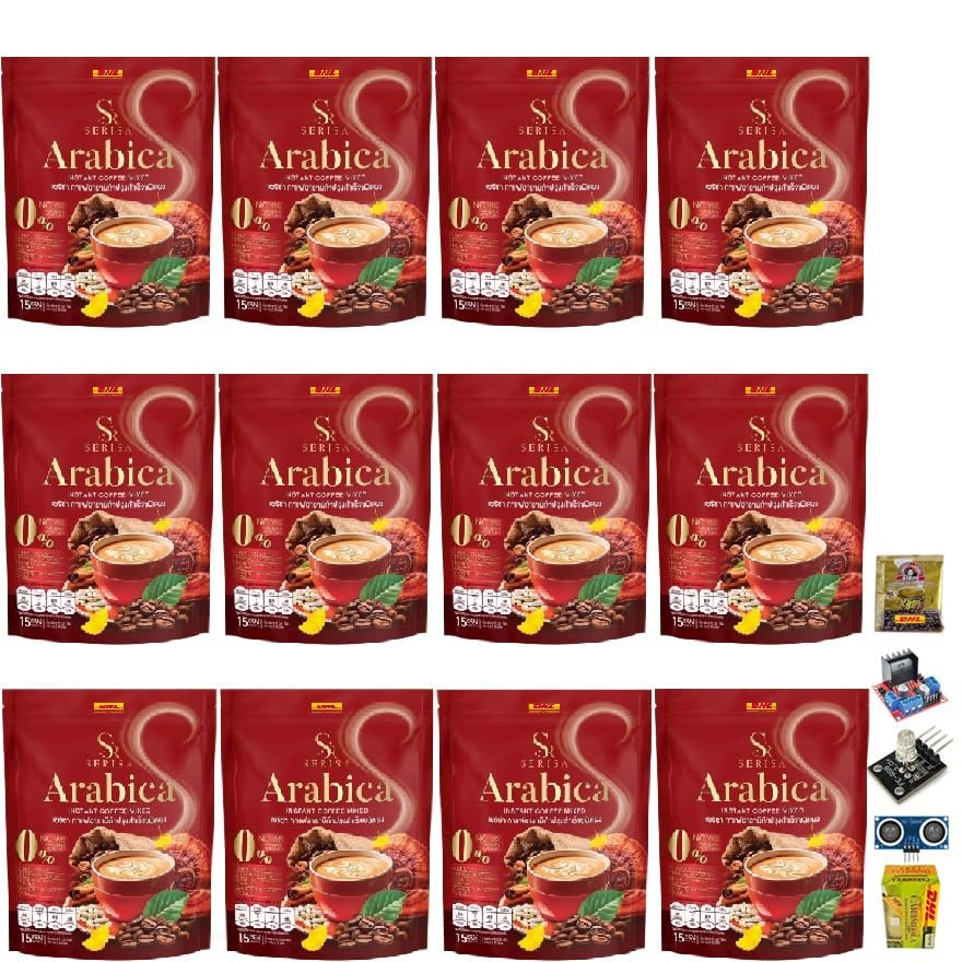 225 grams (15 Sachets) Roasted Delicious Mellow Intense SerisaArabica S Coffee Instant Mix Healthy 12 in 1 Snack Arabica Set 12 By Beautygoodshop [Get Free For You Beauty Gifts]