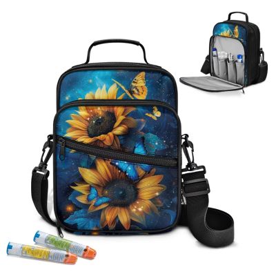 Voxugoniy Diabetes Travel Backpack Diabetic Care Products Small Sling Backpack Reusable Waterproof Unisex Shoulder Bag Crossbody Daypack, Sunflower