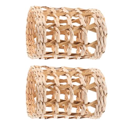 2Pcs Straw Woven Bottle Sleeves for Vase and Cup Decoration Covers
