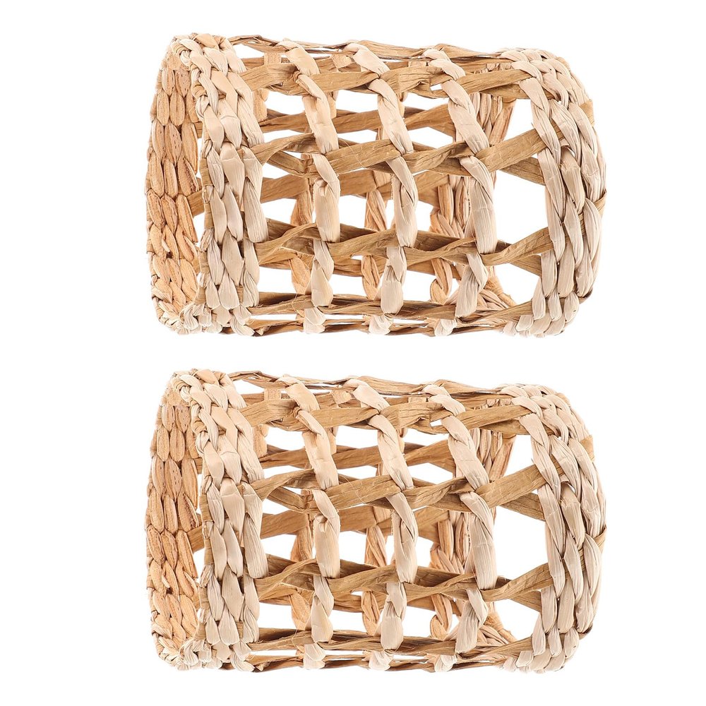 2Pcs Straw Woven Bottle Sleeves for Vase and Cup Decoration Covers