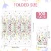 100PCS Floral Guest Napkins, Bathroom Guest Towels Disposable Floral Paper Napkins for Kitchen Wedding Bridal Baby Shower Birthday Spring Summer Garden Party, 4.3 x 7.8 Inch view 2