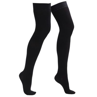 DRESSOOS Knee Compression Socks for Men and Women Breathable Thigh High Stockings with Elastic Firming Design Promote Venous Return and Varicose Veins Black Xl