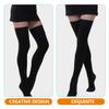 DRESSOOS Knee Compression Socks for Men and Women Breathable Thigh High Stockings with Elastic Firming Design Promote Venous Return and Varicose Veins Black Xl view 4