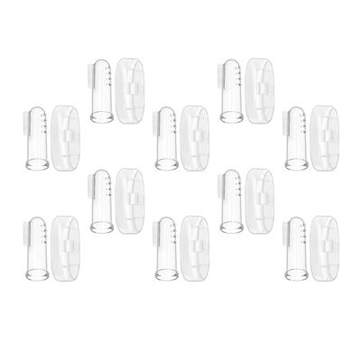 PHENOFICE 10 Sets Silicone Finger Toothbrushes with Double-Sided Soft Bristles and Gum Massage Bumps for Newborns and Boy Girl Safe and Gentle Oral Care with Storage Cases