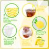 Whaline 50Pcs 16Oz Lemon Disposable Plastic Cups with Lids and Straws Summer Citrus Fruit Cold Beverage Drinking Cups for Birthday Baby Shower Party Supplies view 3
