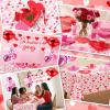 Ceenna 114 Pcs Galentines Day Party Favors Galentine's Gang Banner Disposable Heart Plates Napkins Paper Cups Forks Serve for 24 Guests, Kiss Lip Balloons Heart Balloons Plastic Tablecloth for Women view 4