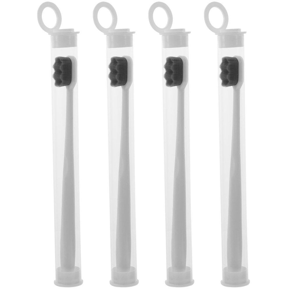 DONFAMDS 4Pcs Soft Bristles Toothbrushes for Adults Portable Travel Toothbrushes with Fine Bristles Ergonomic Non-Slip Design Lightweight Foldable Small for Extra Clean Teeth and Gum Care