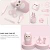 ARTSEWPLY Portable Nail Care Kit with Safe Nail Scissors Clippers and File Manicure in Cute Case for Newborn Grooming with Cherry Blossom Pink Design view 2