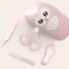 ARTSEWPLY Portable Nail Care Kit with Safe Nail Scissors Clippers and File Manicure in Cute Case for Newborn Grooming with Cherry Blossom Pink Design view 3