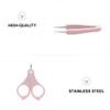 ARTSEWPLY Portable Nail Care Kit with Safe Nail Scissors Clippers and File Manicure in Cute Case for Newborn Grooming with Cherry Blossom Pink Design view 4