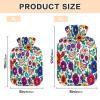 pnyoin Terrible Sugar Skulls Hot Water Bottle with Soft Cover, 2L Hot Water Bag for Menstrual Cramps, Neck and Shoulder Pain Relief, Hot and Cold Therapies, Hand Feet Warmer view 2