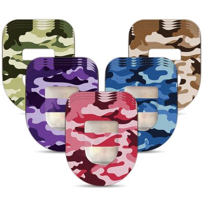 20 Pack Omnipod 5 Overpatches Waterproof, Amolyfe Pod Pals Omnipod 5 Adhesive Overlay Patches with Stretchable Strap, Breathable and Hypoallergenic, Long-Lasting Medical Adhesive (Pink Camo)