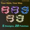20 Pack Omnipod 5 Overpatches Waterproof, Amolyfe Pod Pals Omnipod 5 Adhesive Overlay Patches with Stretchable Strap, Breathable and Hypoallergenic, Long-Lasting Medical Adhesive (Pink Camo) view 2