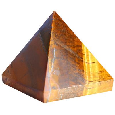 HSDXBA Tiger Eye Pyramid Natural Healing Stone Reiki Gemstone Tower for Chakra Balancing Good Luck Pouch Prosperity Divine,1.6"/4cm