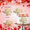 10 Pcs Happy Valentine's Day Letter Cake Toppers for Cake Decorations, Mirror Acrylic Gold Cake Topper Picks Engagement Valentines Cake Decor Supplies view 2