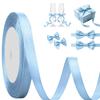 Light Blue Thin Satin Ribbon, 3/8 Inch Width x 25 Yards Length view 1