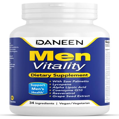 DANEEN Multivitamin for Men, High Potency Daily Vitality Formula for Energy, Immune Support & Overall Wellness, 34 Essential Ingredients, 90 Capsules