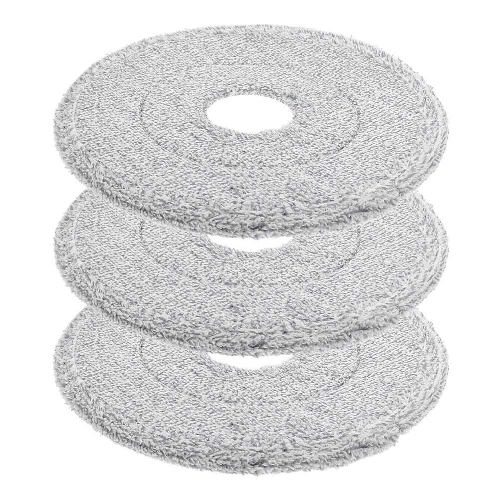 IDEANATEGRATE Round Cotton Mop Heads Replacement Wet Dry Reusable Cleaning Pads for Household Floors