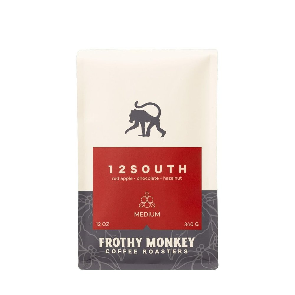 12South - Roasted by Frothy Monkey Coffee Roasters - Freshly Ground Coffee - 12 Ounce Bag