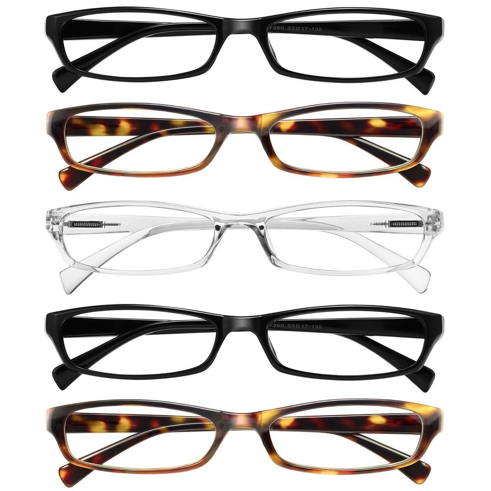 Gaoye 1.75 Reading Glasses for Women, 5 pack Fashion Readers for Women Spring Hinge Eye Glasses, Blue Light Reading Glasses