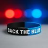Back The Blue Silicone Wristbands 3 pcs Pack Police Support Bracelet Engraved & Ink Filled, Police Gift view 2