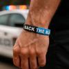 Back The Blue Silicone Wristbands 3 pcs Pack Police Support Bracelet Engraved & Ink Filled, Police Gift view 3