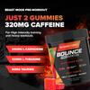 Bounce Pro Beast Mode Pre Workout Gummies with Caffeine, Beta-Alanine & L-Tyrosine for Energy, Focus & Training Intensity (30 Count (Pack of 1), Fruit Punch) view 3