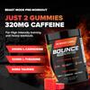 Bounce Pro Beast Mode Pre Workout Gummies with Caffeine, Beta-Alanine & L-Tyrosine for Energy, Focus & Training Intensity (50 Count (Pack of 1), Fruit Punch) view 3