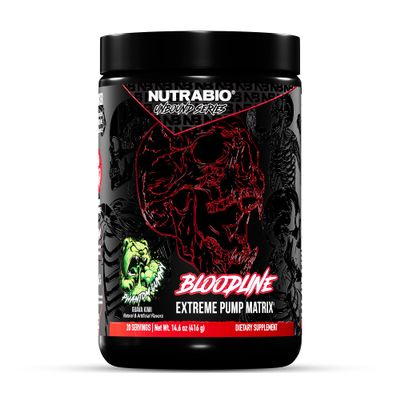 NutraBio Bloodline-Pump Pre Workout Pump Matrix- L-Citrulline, Glycerol, PeptiPump- NO Booster, Extreme Vascularity & Blood Flow,Hydration,Non Stim PreWorkout,Caffeine Free-Phantom Gummy-20 Servings